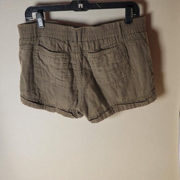 Brown Utility Cargo Shorts – Size 9 – 100% Cotton Stretch Waist Pockets Casual - Picture 4 of 8